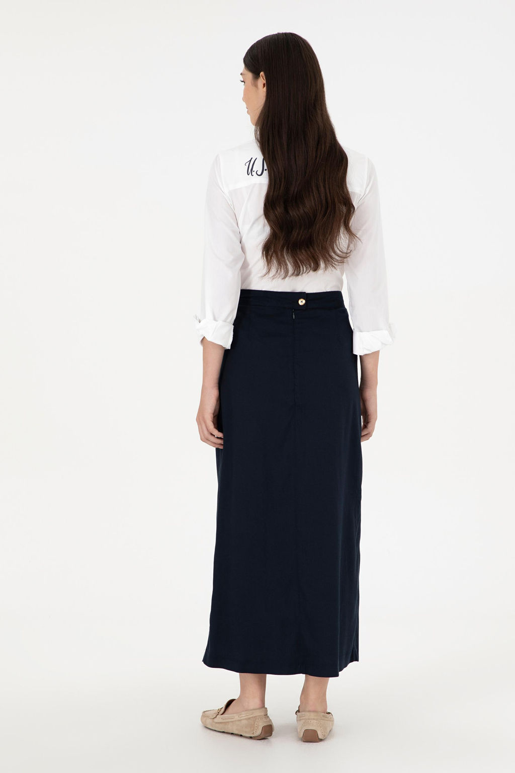 Женская темно-синяя тканая юбка Неожиданная скидка в корзине - U.s. polo assn фото 4