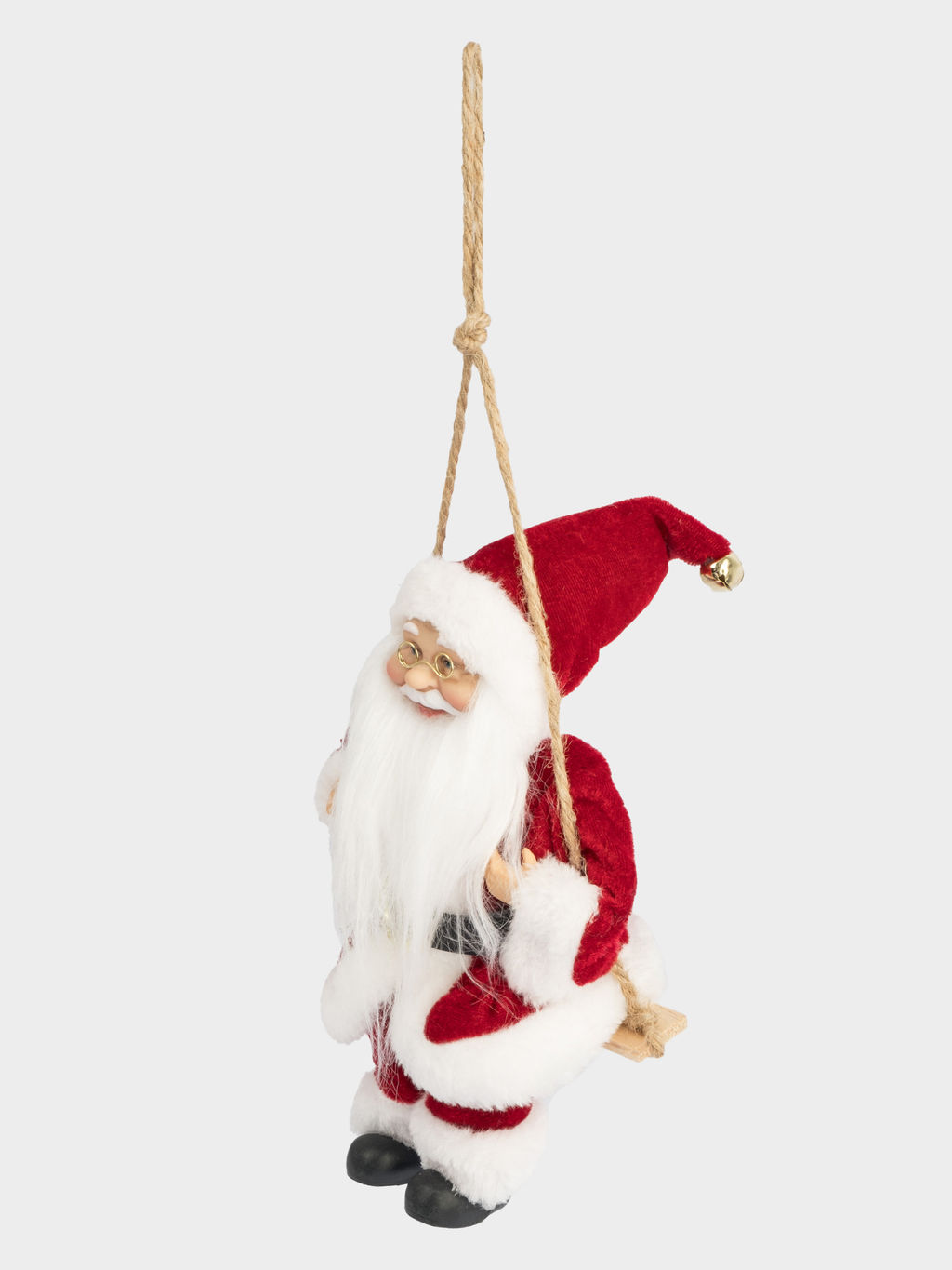 Изделие декоративное, 23 см, подвесное, полиэстер, Санта на качелях, New year - Anna lafarg фото 2