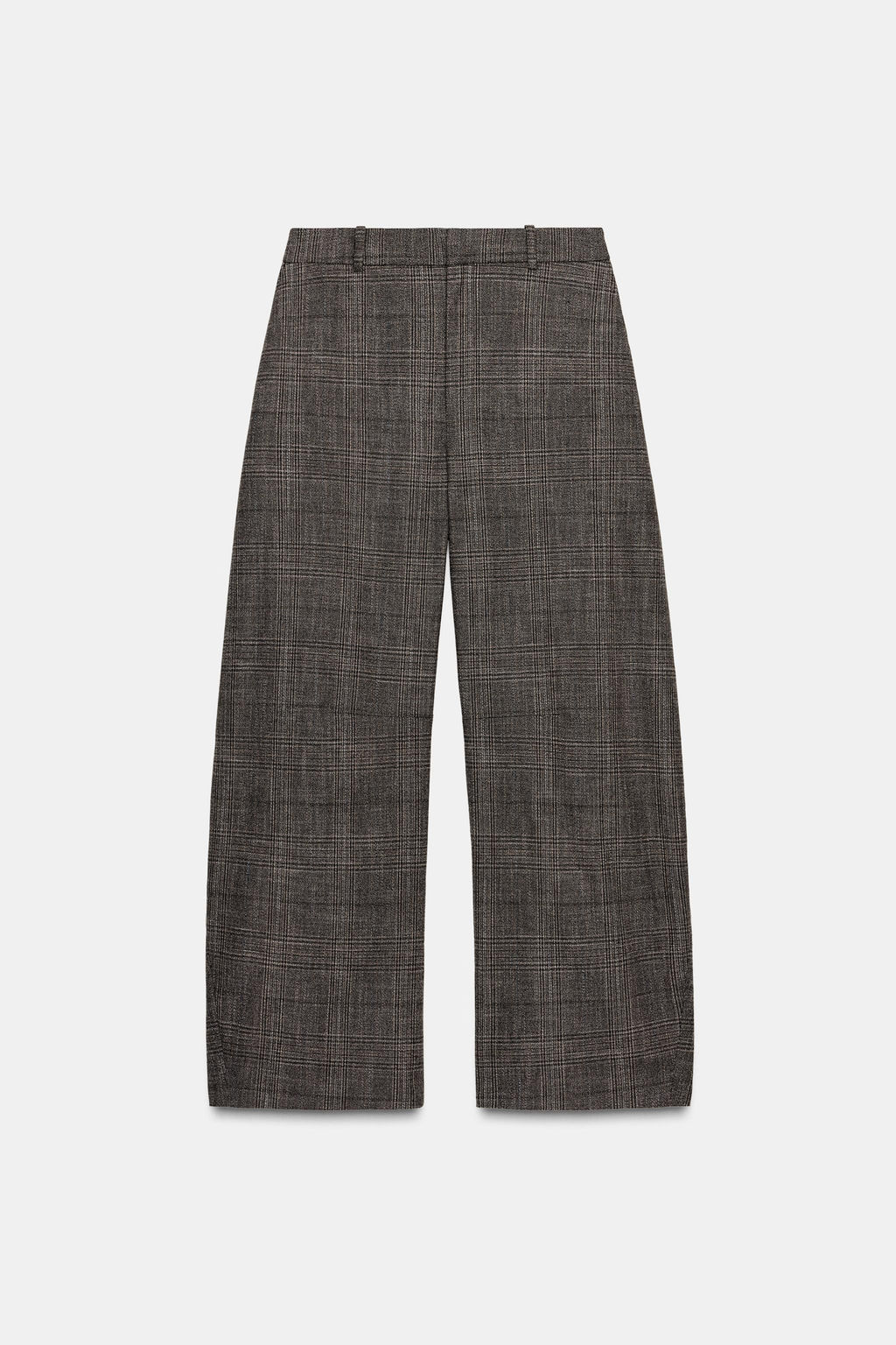 ZW COLLECTION CHECKED BALLOON TROUSERS WITH WOOL - Zara фото 6