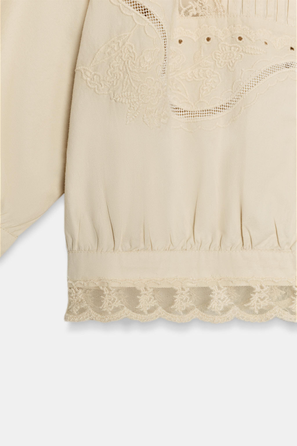 CAMISA CROP BORDADOS / Vainilla - Zara фото 5