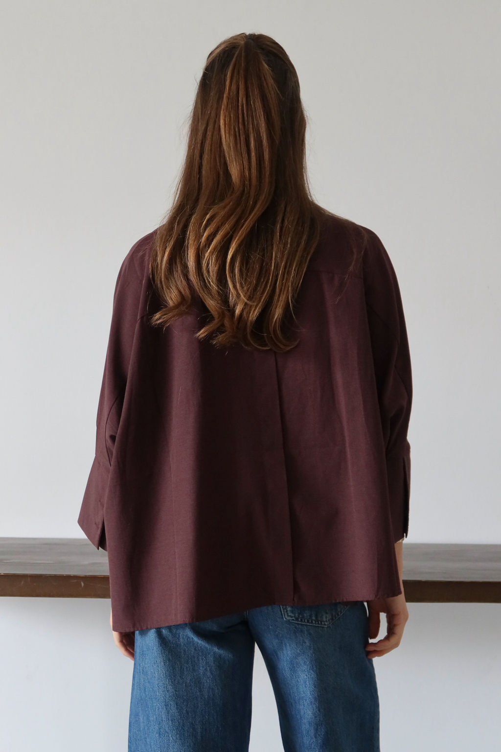 Beyaz Genis Mansetli Oversize Dokuma Gomlek TWOAW26GO00130