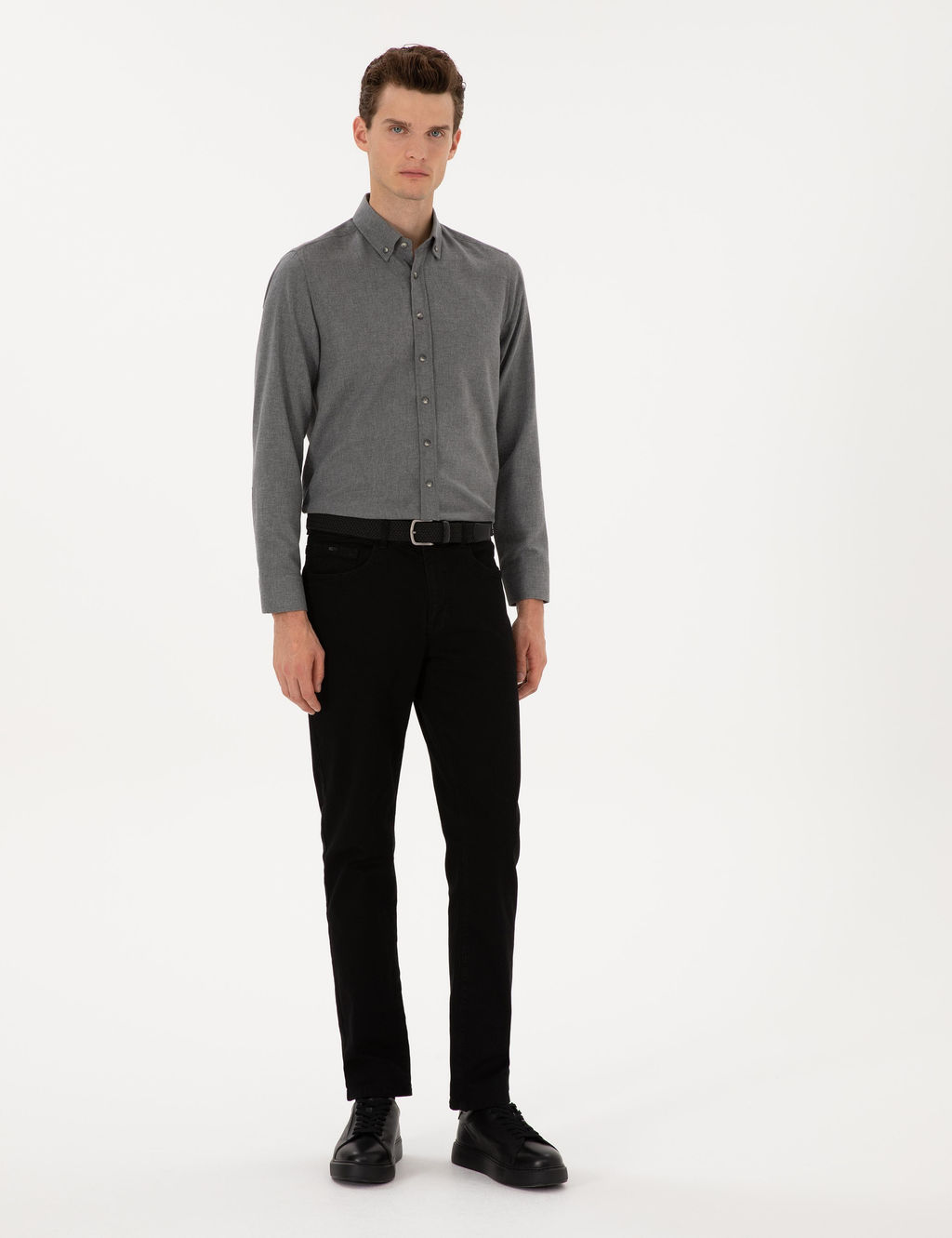 Siyah Straight Fit Jean Pantolon