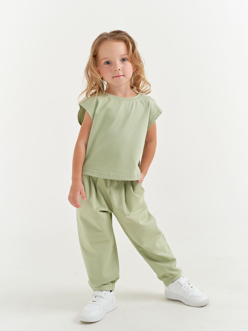 Футболка укороченная без рукавов Шалфей - Bungly фото 4