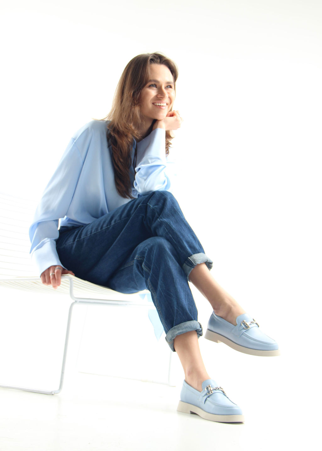 Лоферы туфли EDART 172.1841 be. голубой ангел кожа фото 6