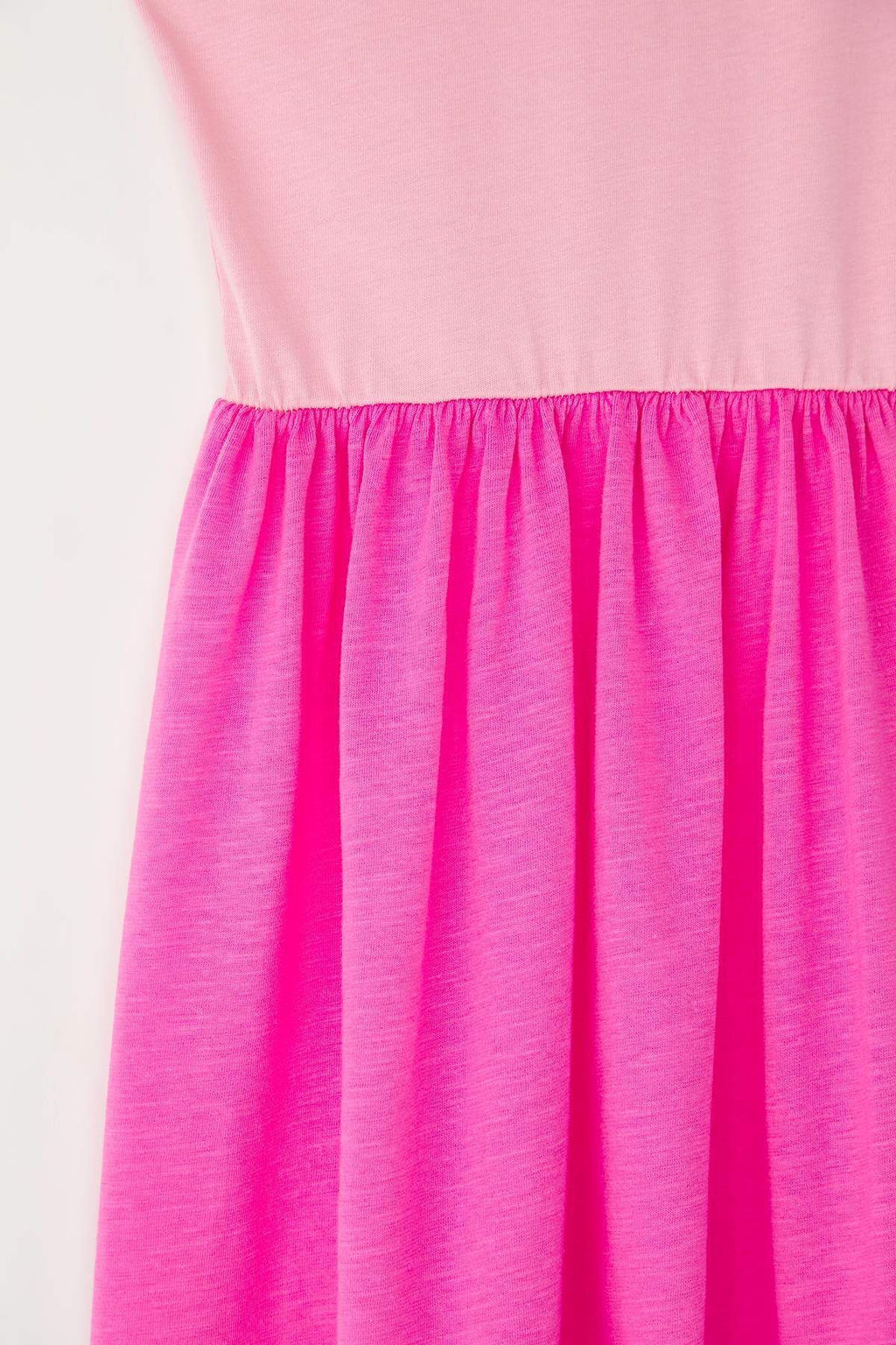 Pembe-Mint 2li K?z Cocuk %100 Pamuk Renk Bloklu Kolsuz Orme Elbise TKDSS25EL00093 - Trendyolmilla фото 3