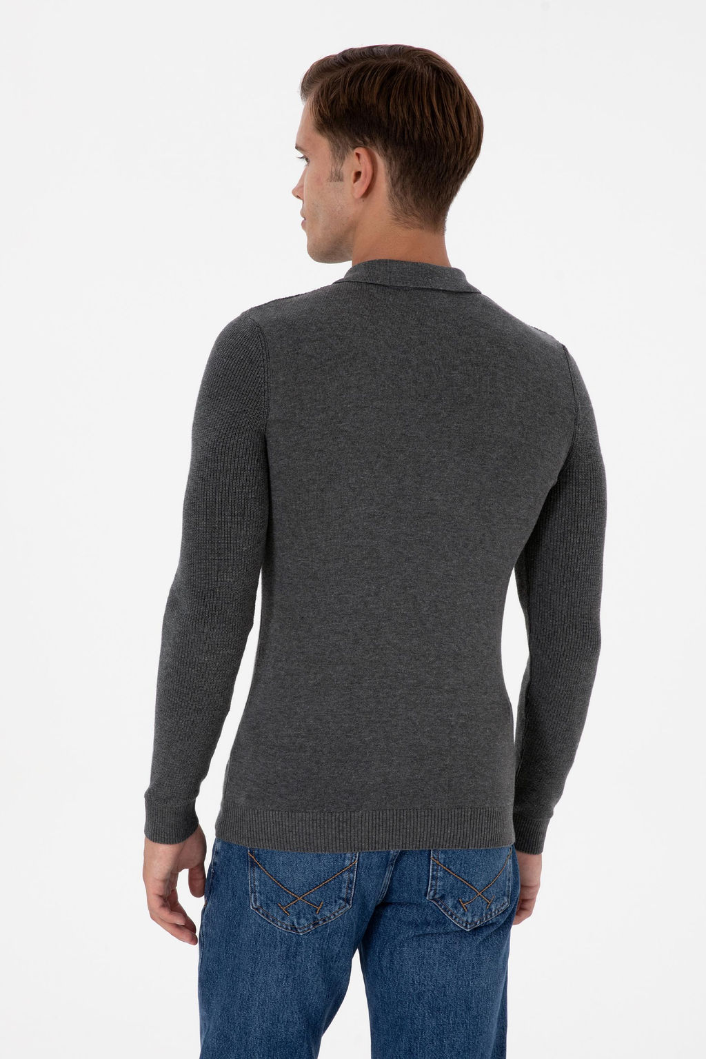 Erkek Antrasit Melanj Basic Kazak - U.s. polo assn фото 5