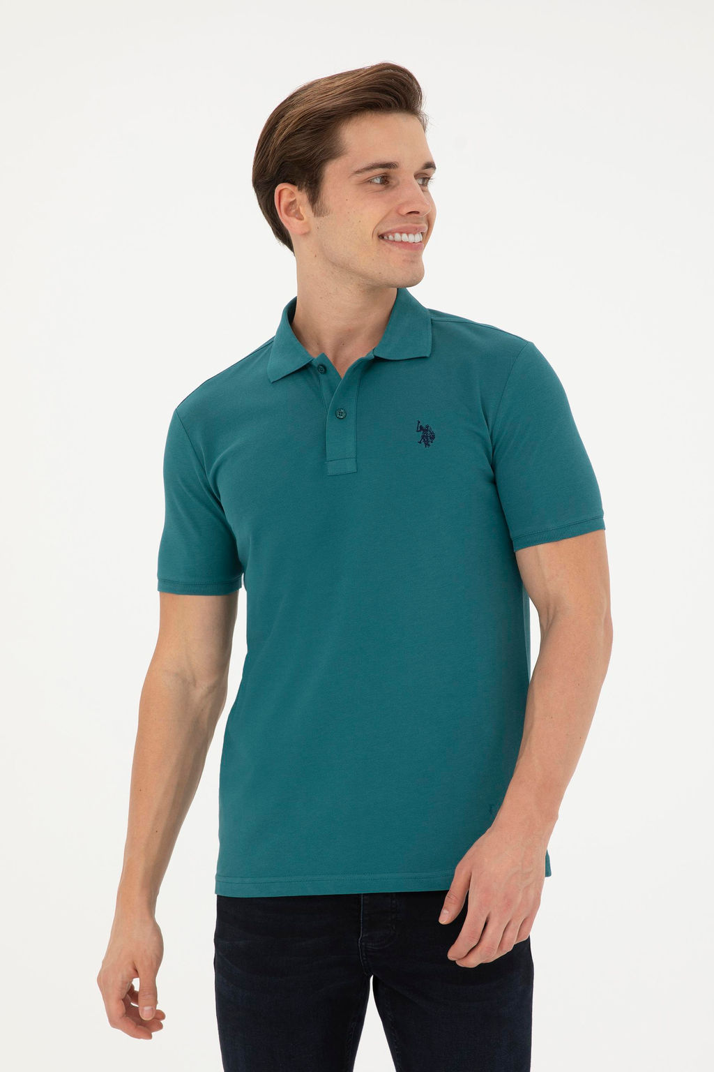 Мужская темно-зеленая базовая футболка - U.s. polo assn фото 3