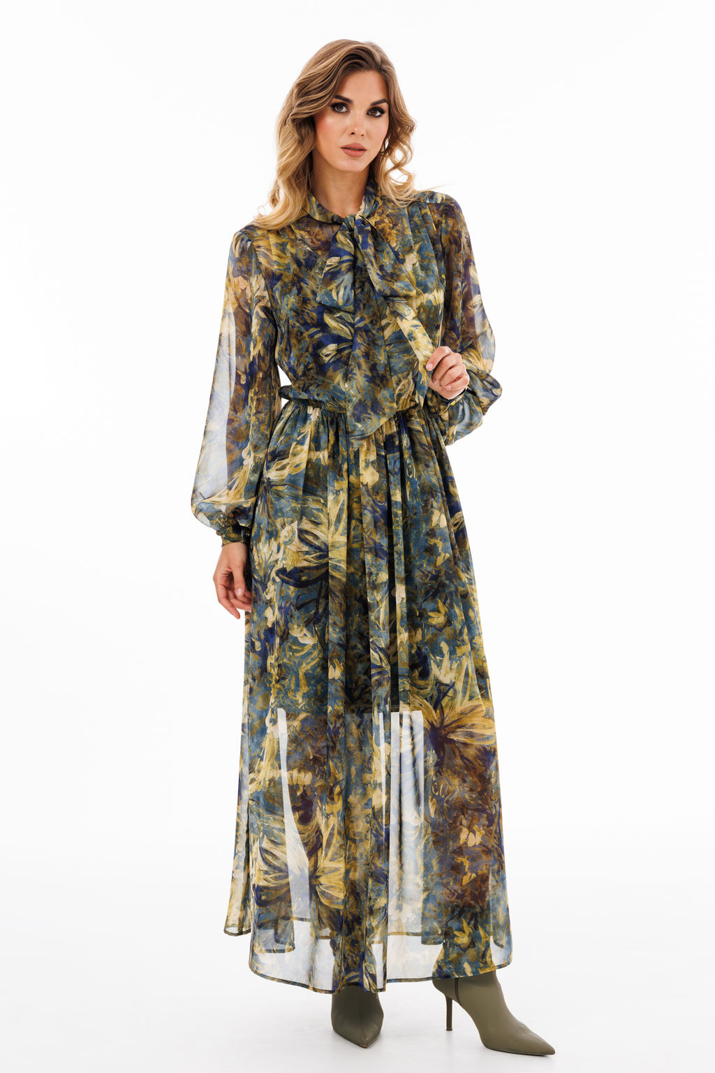 Платье Eola 2900 из шифона с принтом X-образного силуэта фото 11