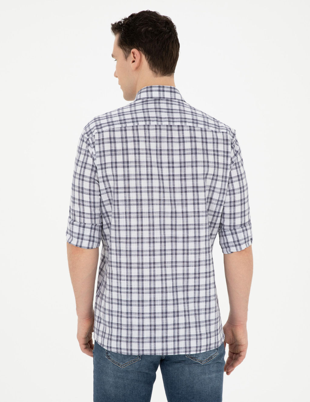 Lacivert Regular Fit Uzun Kollu G_mlek