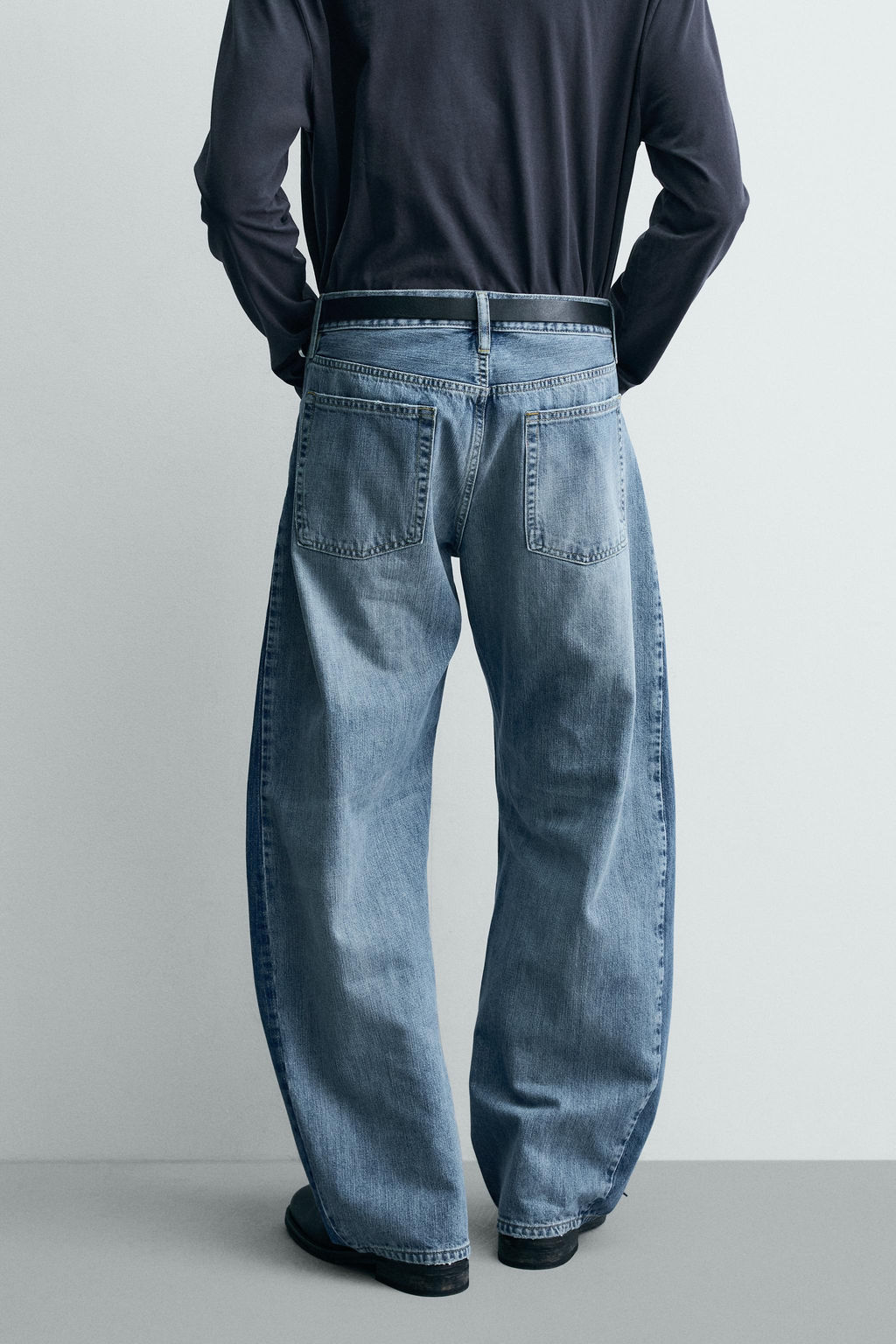 JEANS LOOSE BALLOON FIT BANDAS CONTRASTE / Azul medio - Zara фото 3