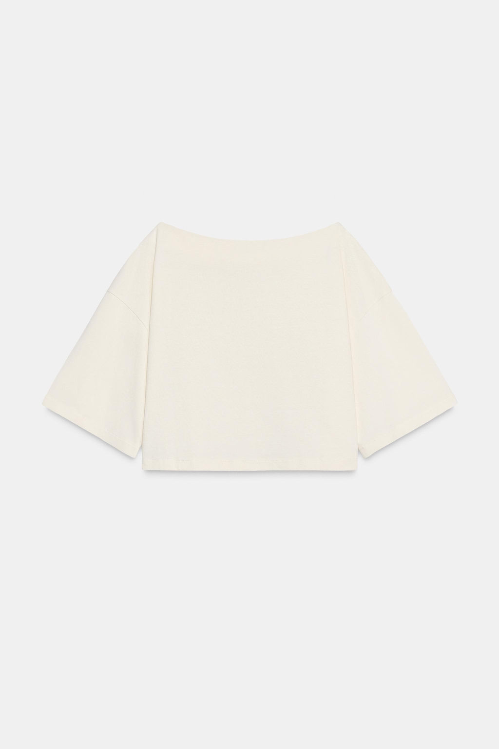 BOAT NECK COTTON T-SHIRT - Zara фото 8