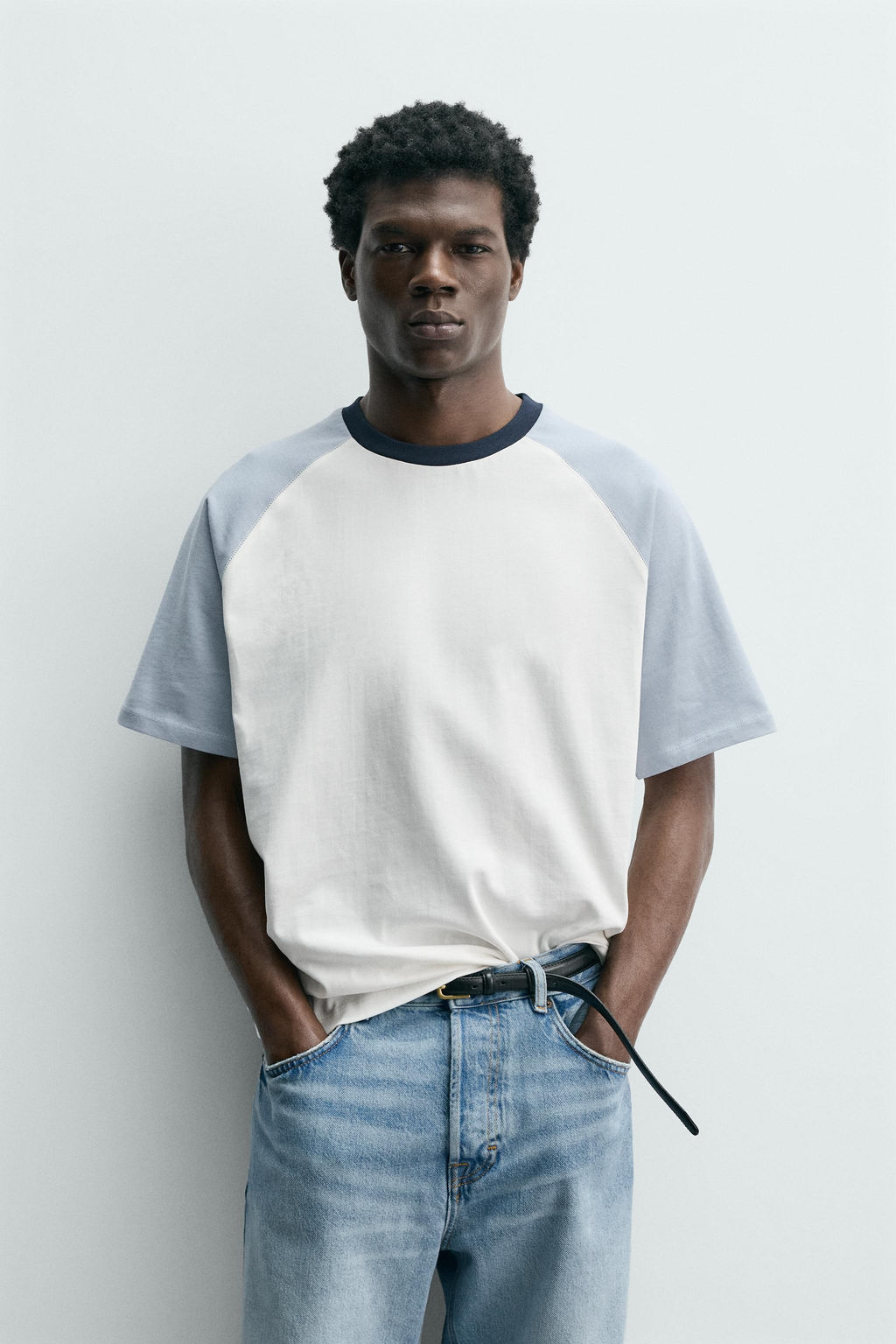 CAMISETA REGULAR FIT COLOR BLOCK / Crudo - Zara фото 2