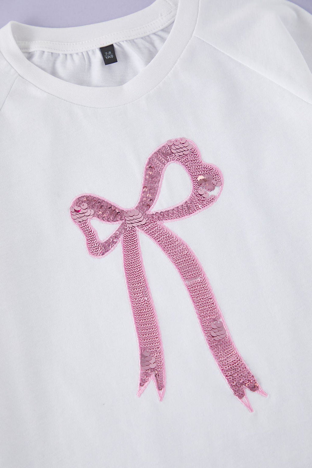 Beyaz K?z Cocuk %100 Pamuk Kurdele Bask?l? K?sa Kol Orme T-Shirt TKDSS25TS00093 - Trendyolmilla фото 2