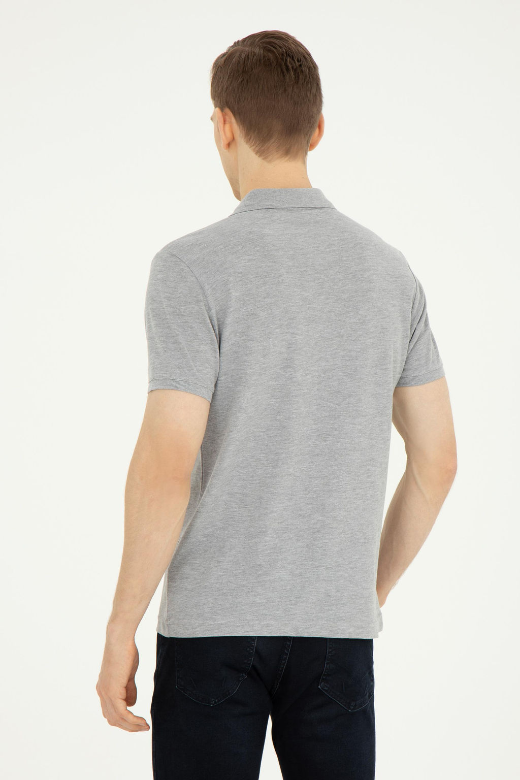 Мужская серая меланжевая базовая футболка - U.s. polo assn фото 12