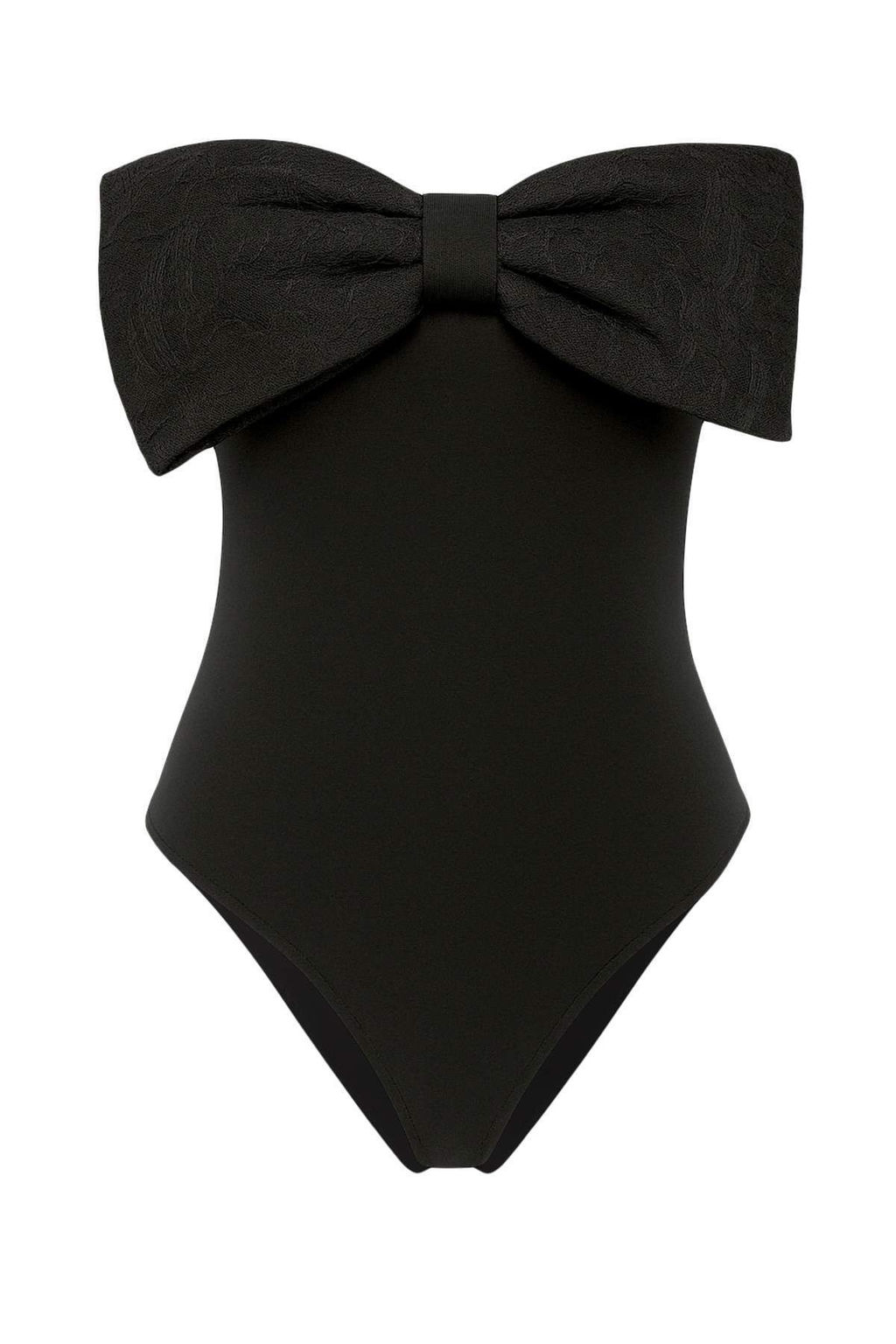 TRENDYOLMILLA Siyah Straplez Fiyonklu C?tc?tl? Orme S?k Body TPRSS25BD00013