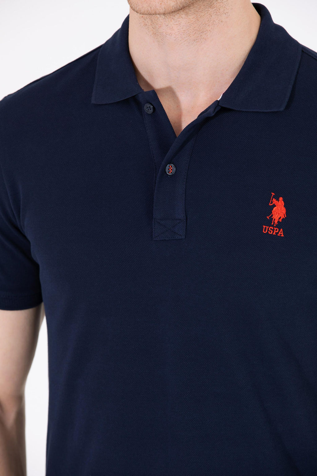 Мужская темно-синяя футболка с воротником поло Basic - U.s. polo assn фото 8