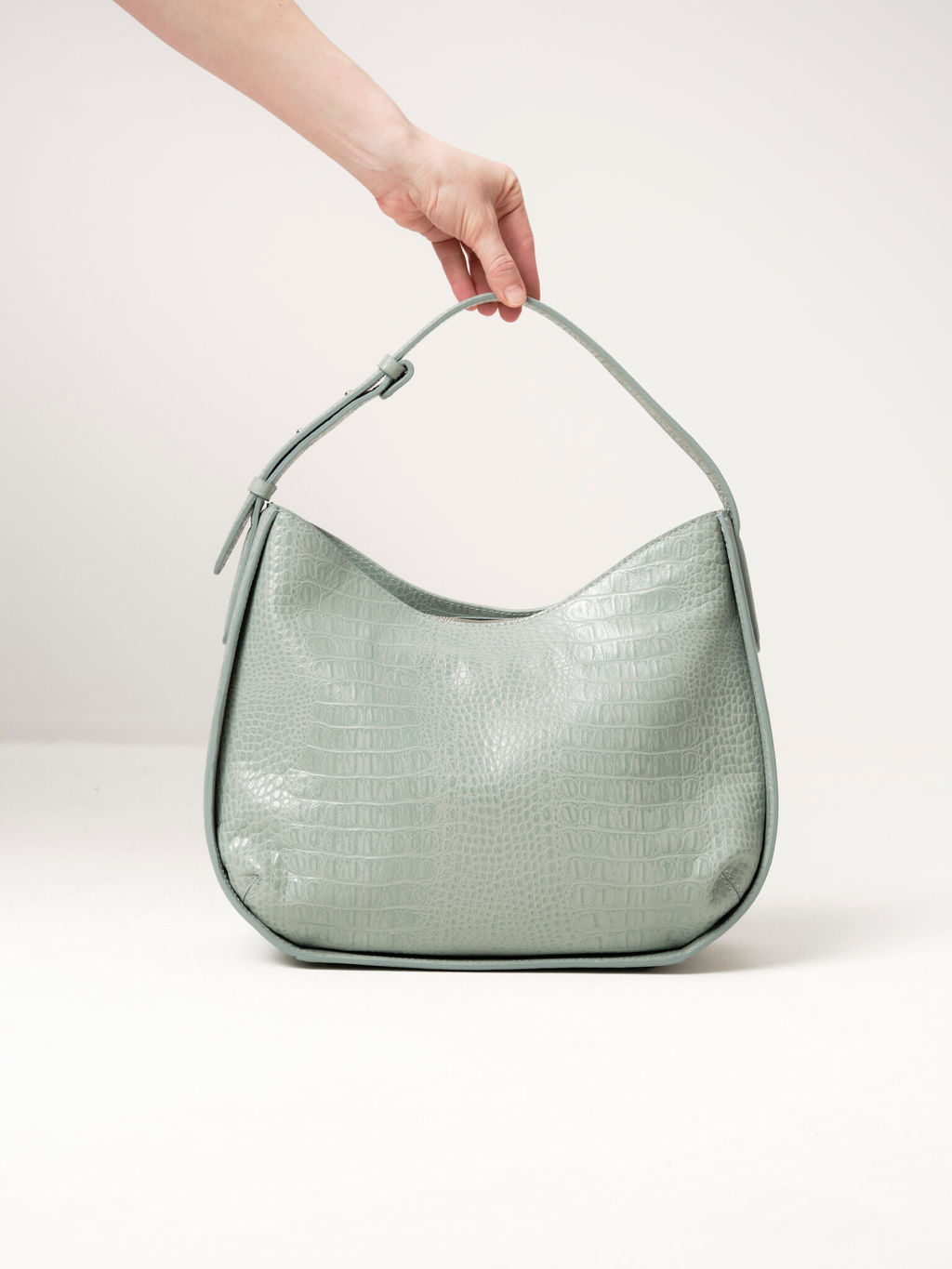 Сумка кожаная тоут Deboro 30422 серо-зеленый