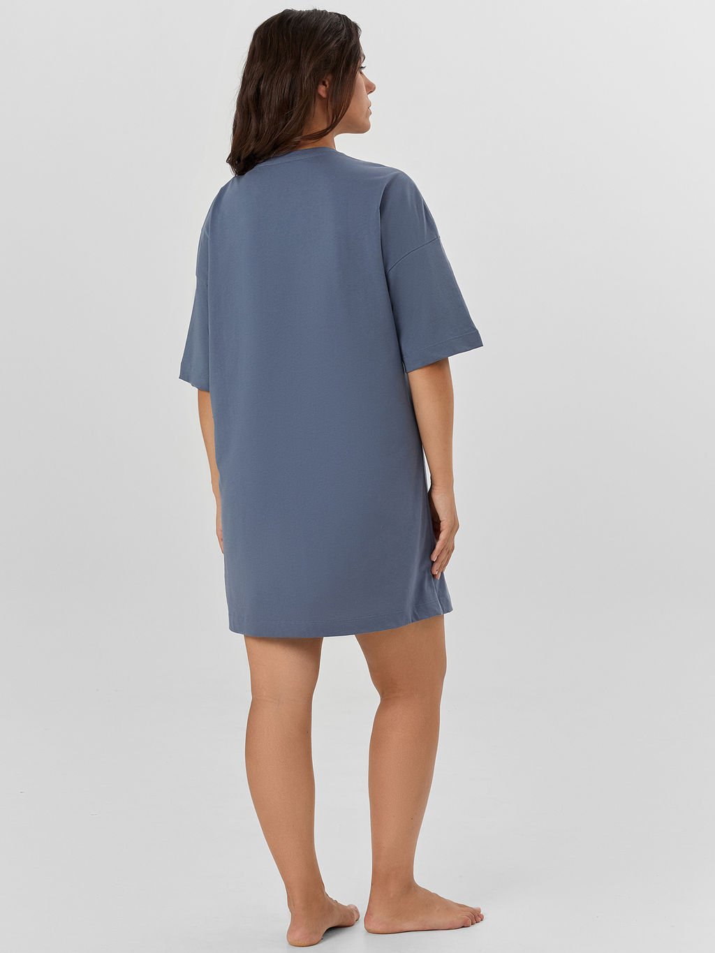 Туника домашняя женская серая с надписью Full time beauty - Mark formelle фото 2