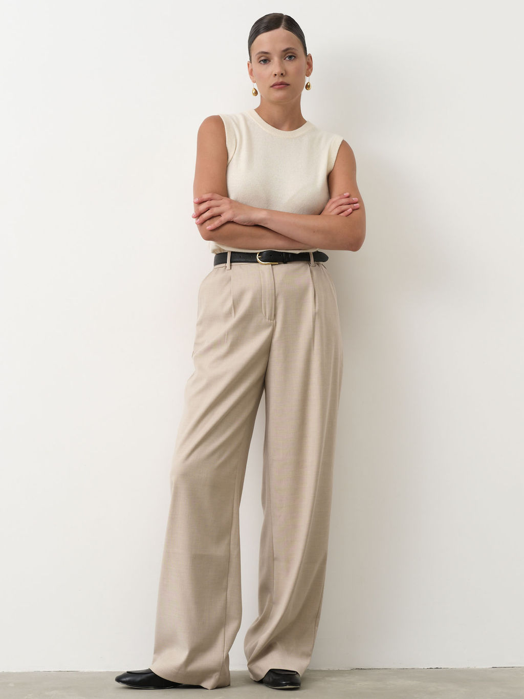 Кофта из кашемира женская KW030190-E сливочная