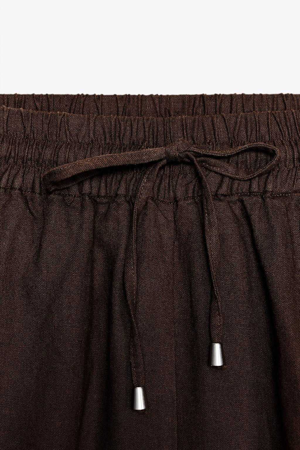 LINEN BLEND BOXER BERMUDA SHORTS - Zara фото 29