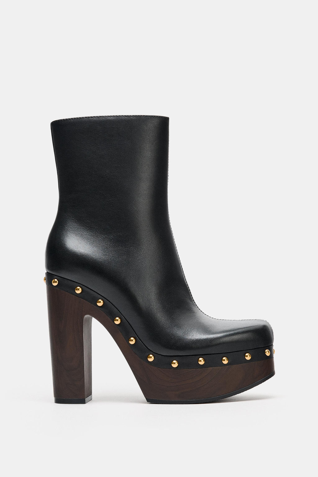 LEATHER PLATFORM ANKLE BOOTS - Zara фото 9