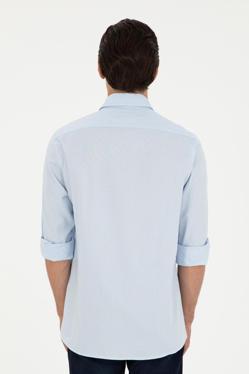 Мужская голубая базовая рубашка с длинным рукавом Неожиданная скидка в корзине - U.s. polo assn фото 5