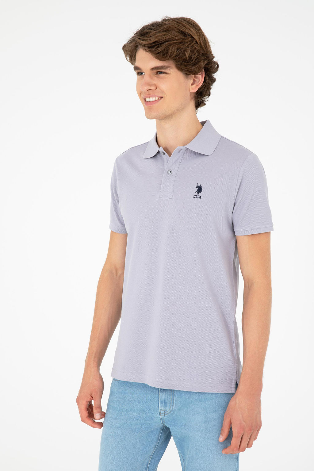 Мужская серая базовая футболка - U.s. polo assn фото 3