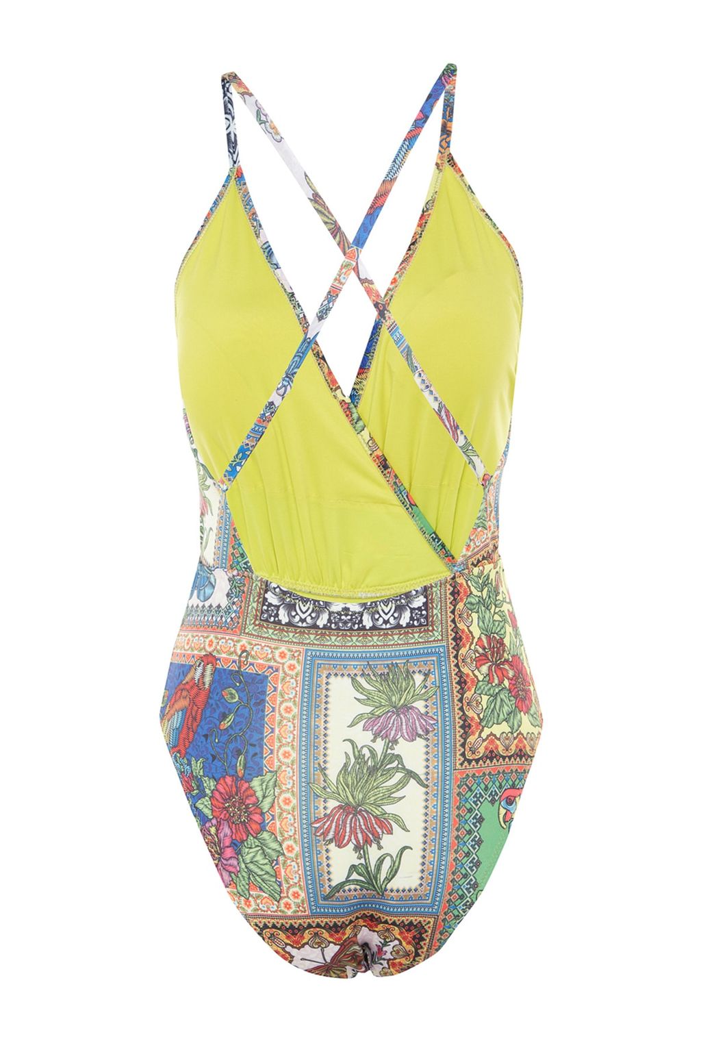 Tropikal Desenli Kruvaze Normal Paca Mayo TBESS23MA00246