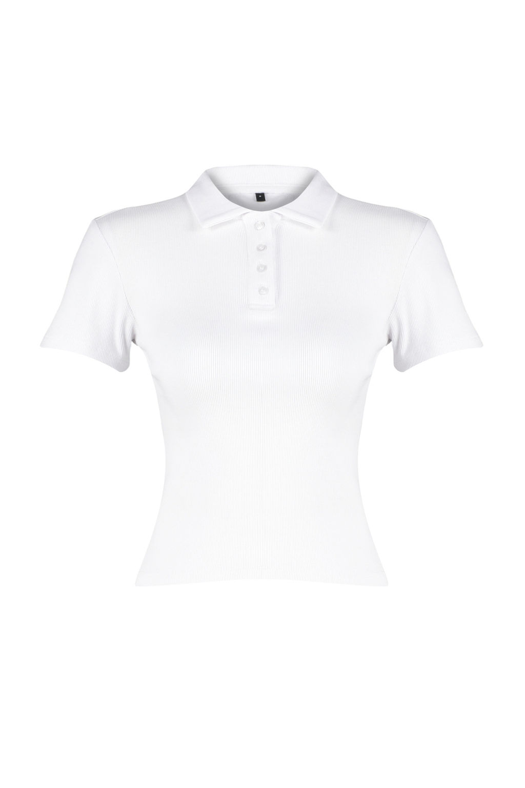 Trendyolmilla Siyah Polo Yaka Dugmeli K?sa Kol Esnek Fitilli Orme Bluz TWOSS24BZ00111  фото 7