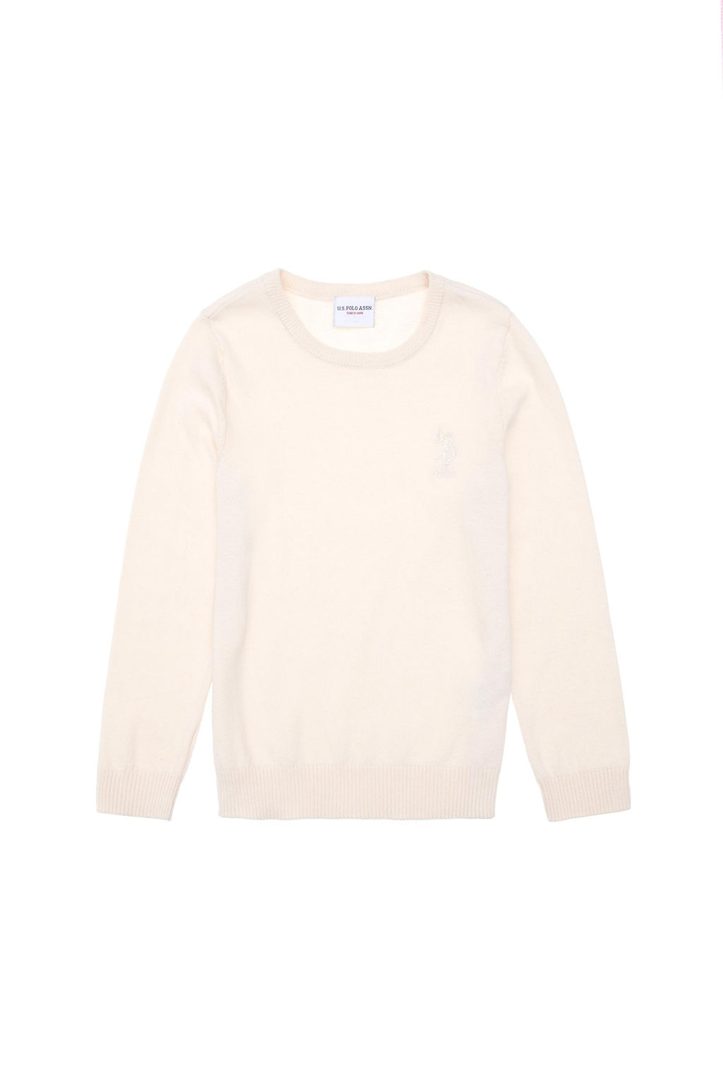 Кремовый базовый свитер для девочек Неожиданная скидка в корзине - U.s. polo assn фото 2