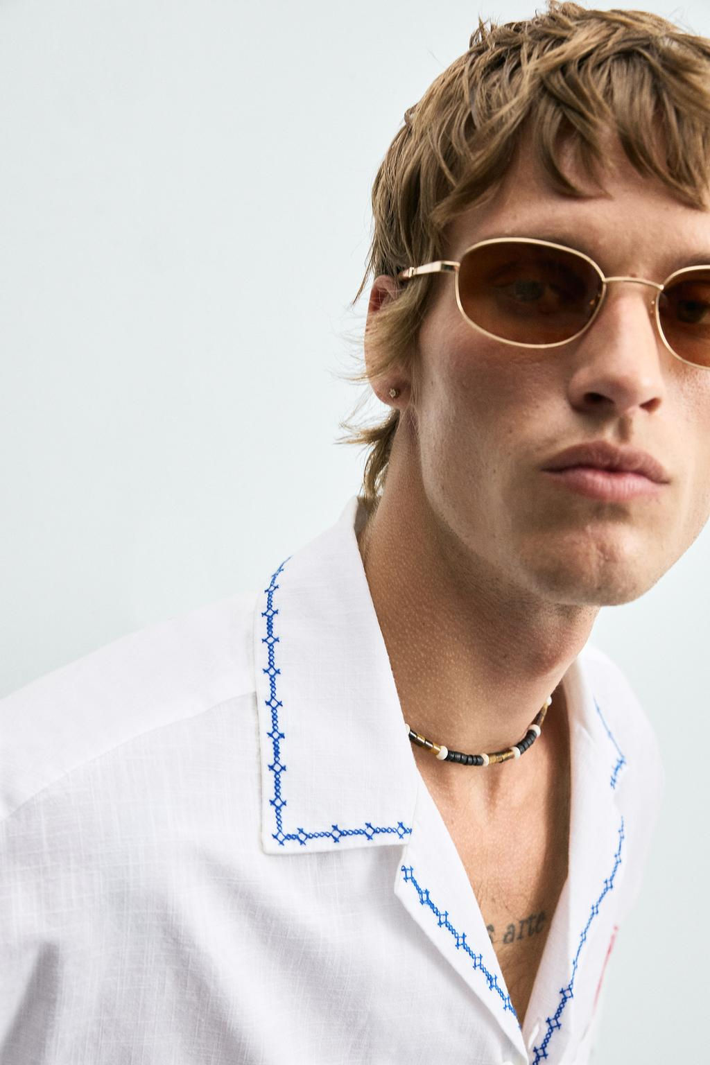 CONTRAST EMBROIDERY SHIRT - Zara фото 6