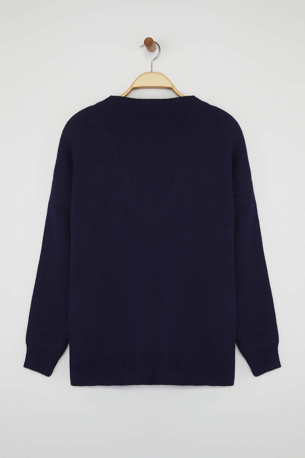 Lacivert Genis Kal?p Basic Triko H?rka TWOAW26HI00205 - Trendyolmilla фото 8