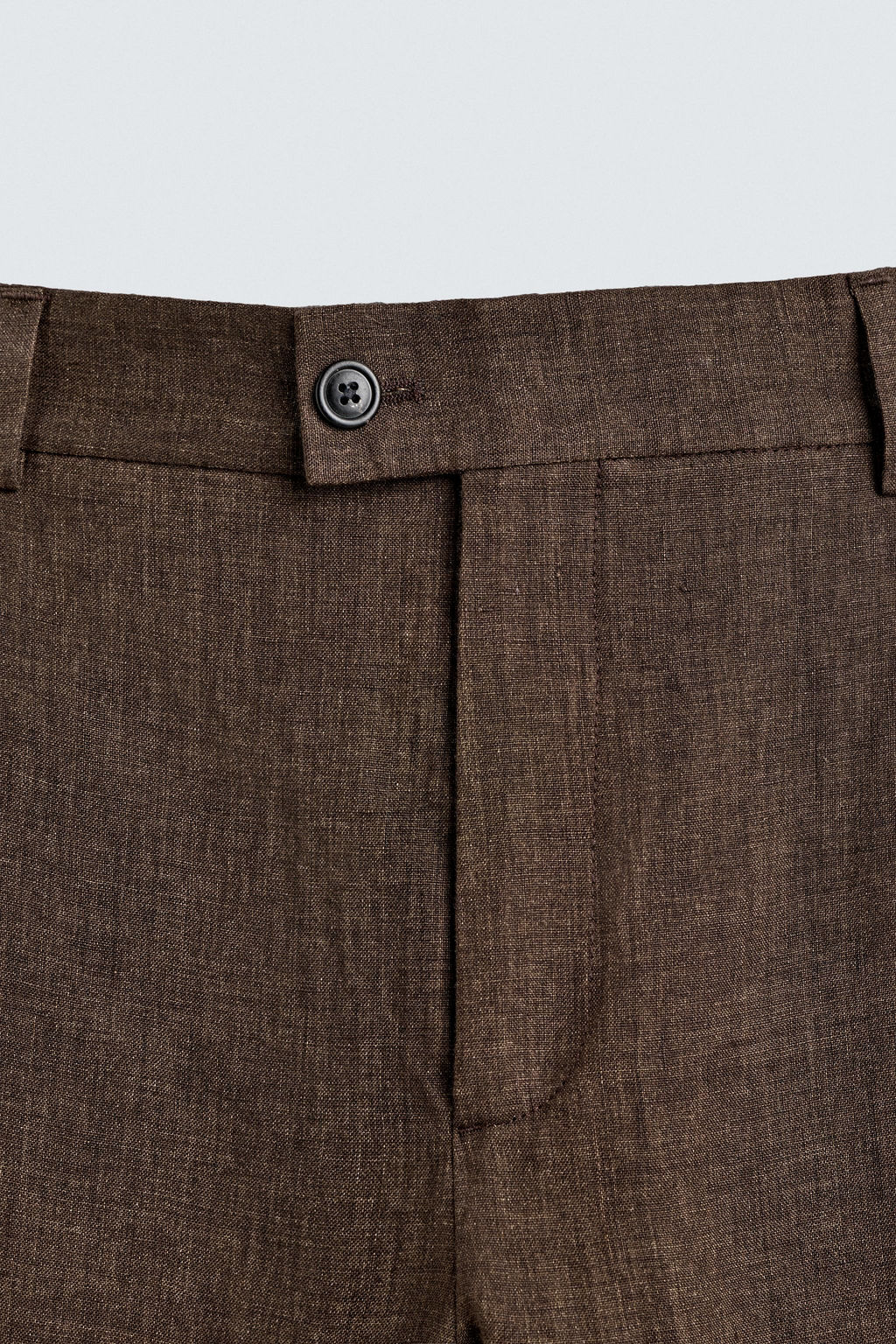 PANTAL?N REGULAR FIT TRAJE 100% LINO / Marr?n oscuro - Zara фото 7