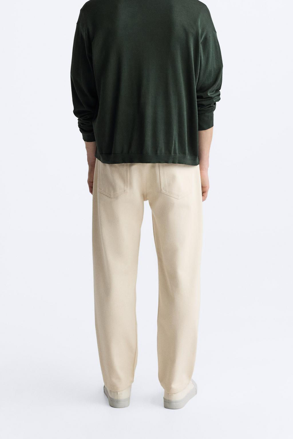 TEXTURED COTTON TROUSERS - Zara фото 4