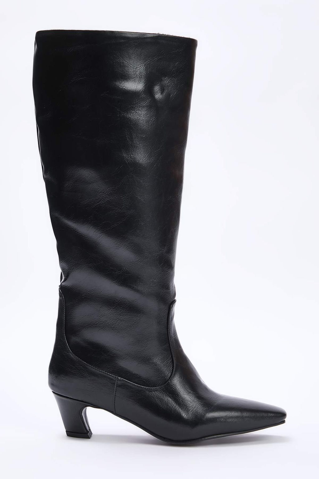 Siyah Premium Kare Burun Kad?n 5,5 cm Blok Topuklu Cizme TAKAW26CZ00042