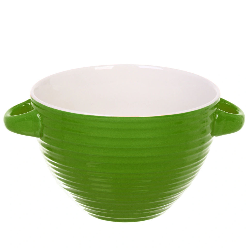 Цена за 2 шт. Бульонница керамическая 750мл "Полоски", микс цветов