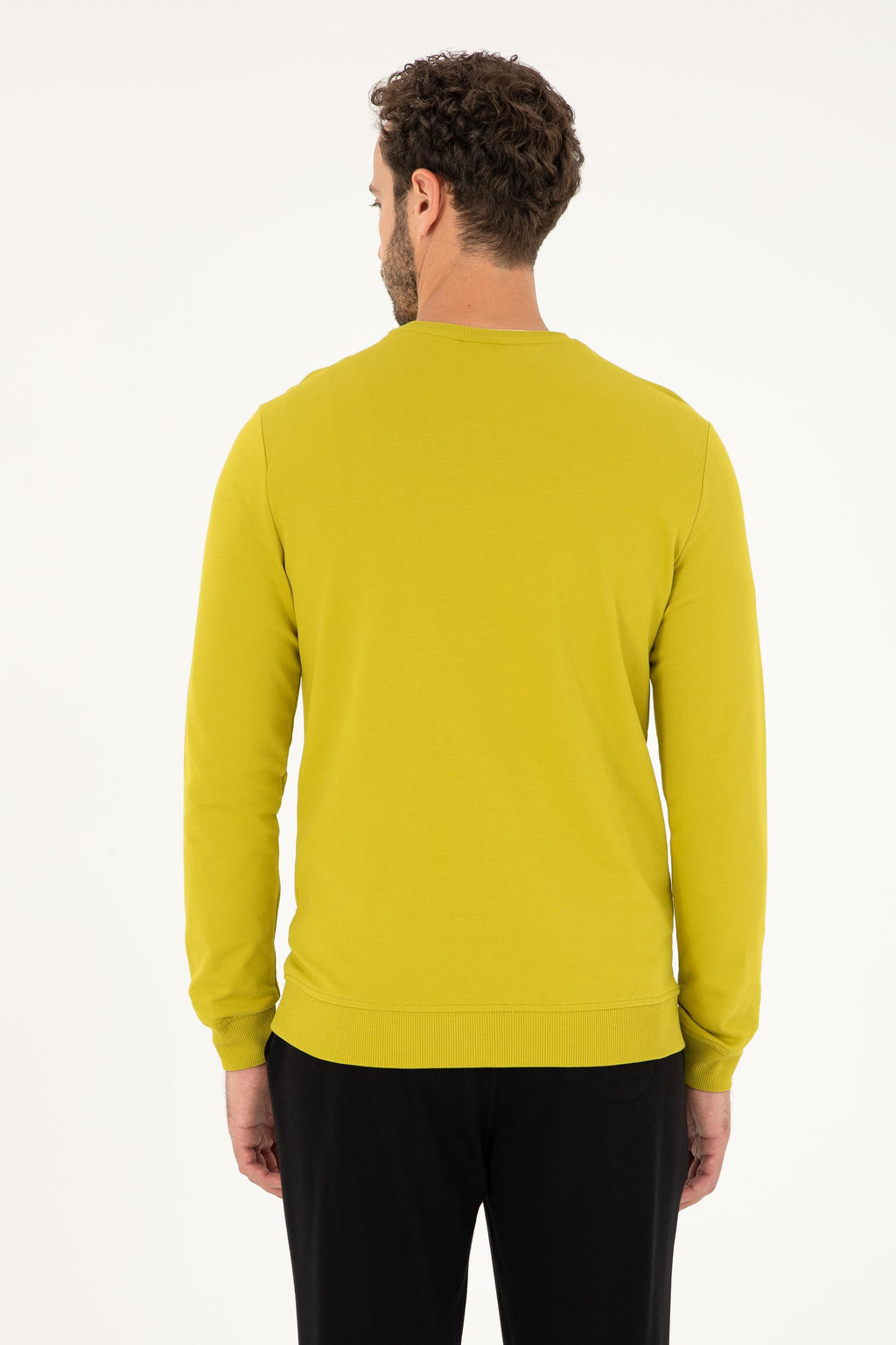 Erkek F_st_k Ye_ili Basic Sweatshirt