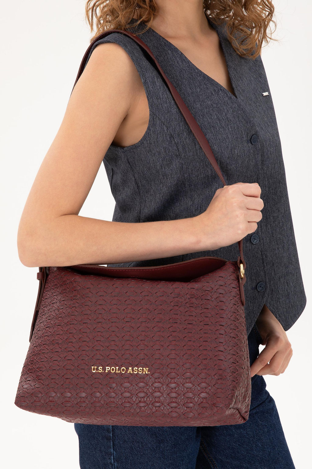 Женская бордовая красная сумка через плечо Неожиданная скидка в корзине - U.s. polo assn фото 2