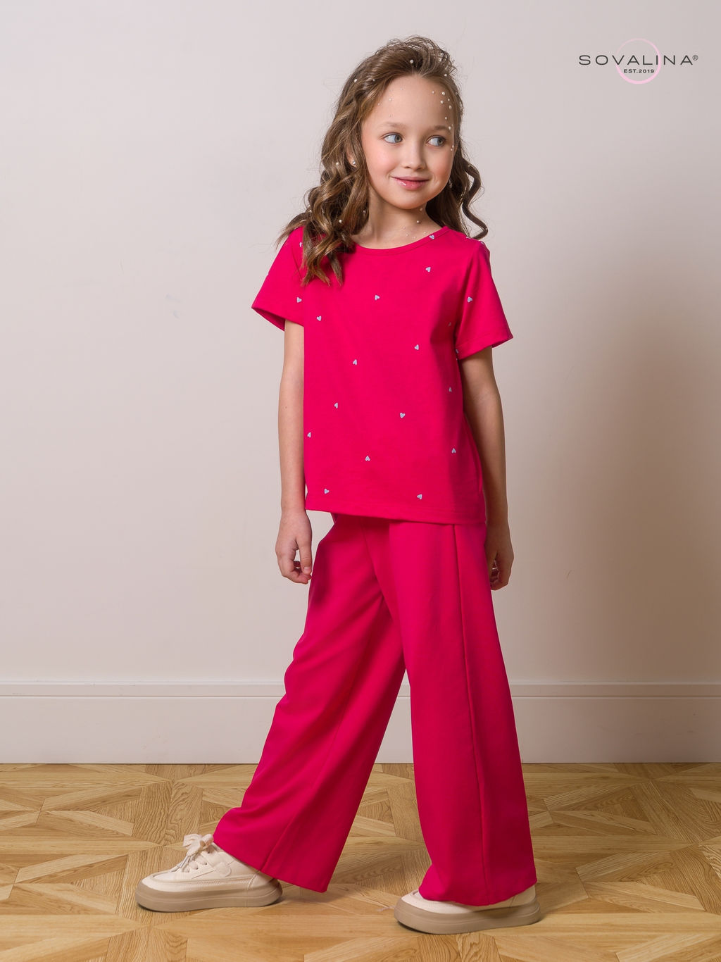 Костюм Лето сердечки малина-маджента - Sovalina фото 11