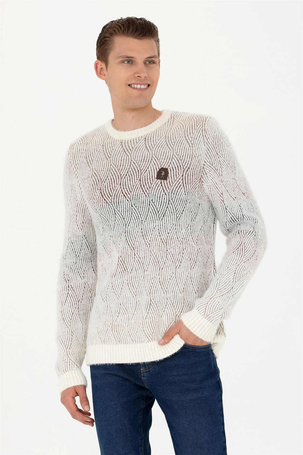 Мужской кремовый свитер - U.s. polo assn фото 8