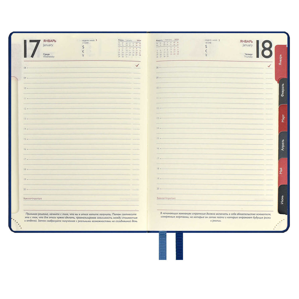 Ежедневник датированный 2024 ESCALADA, А6+, 176 л., арт. 63803/ 15 ТИВОЛЛИ ГЛОСС ГОЛУБОЙ  фото 9