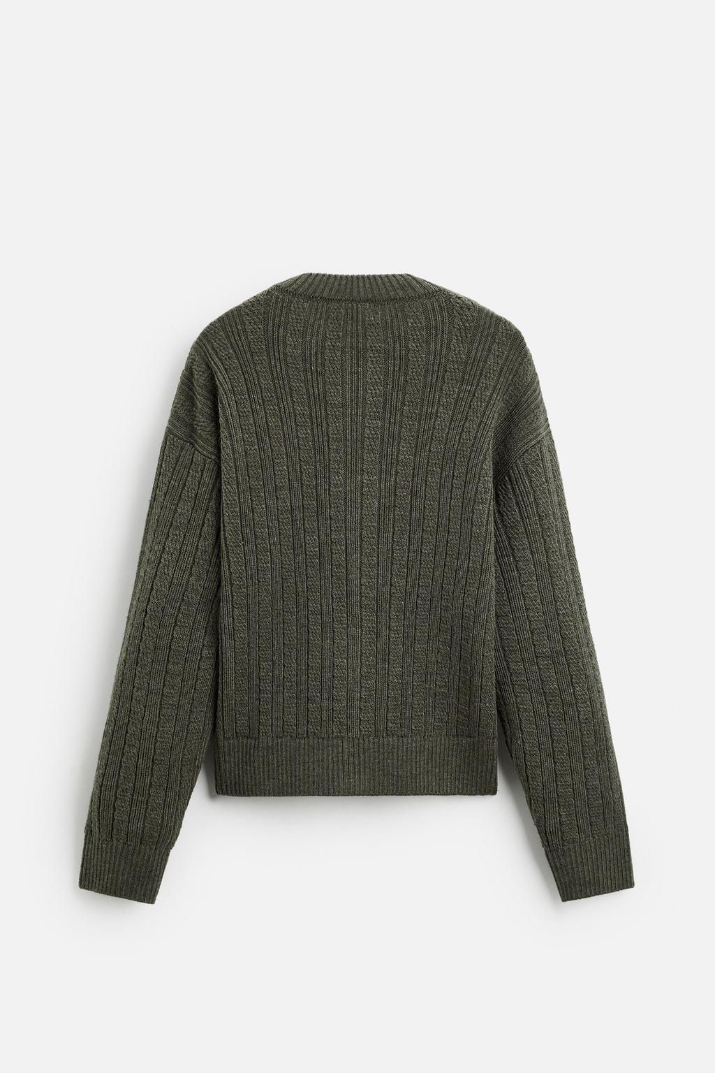 TEXTURED CABLE-KNIT CARDIGAN - Zara фото 7