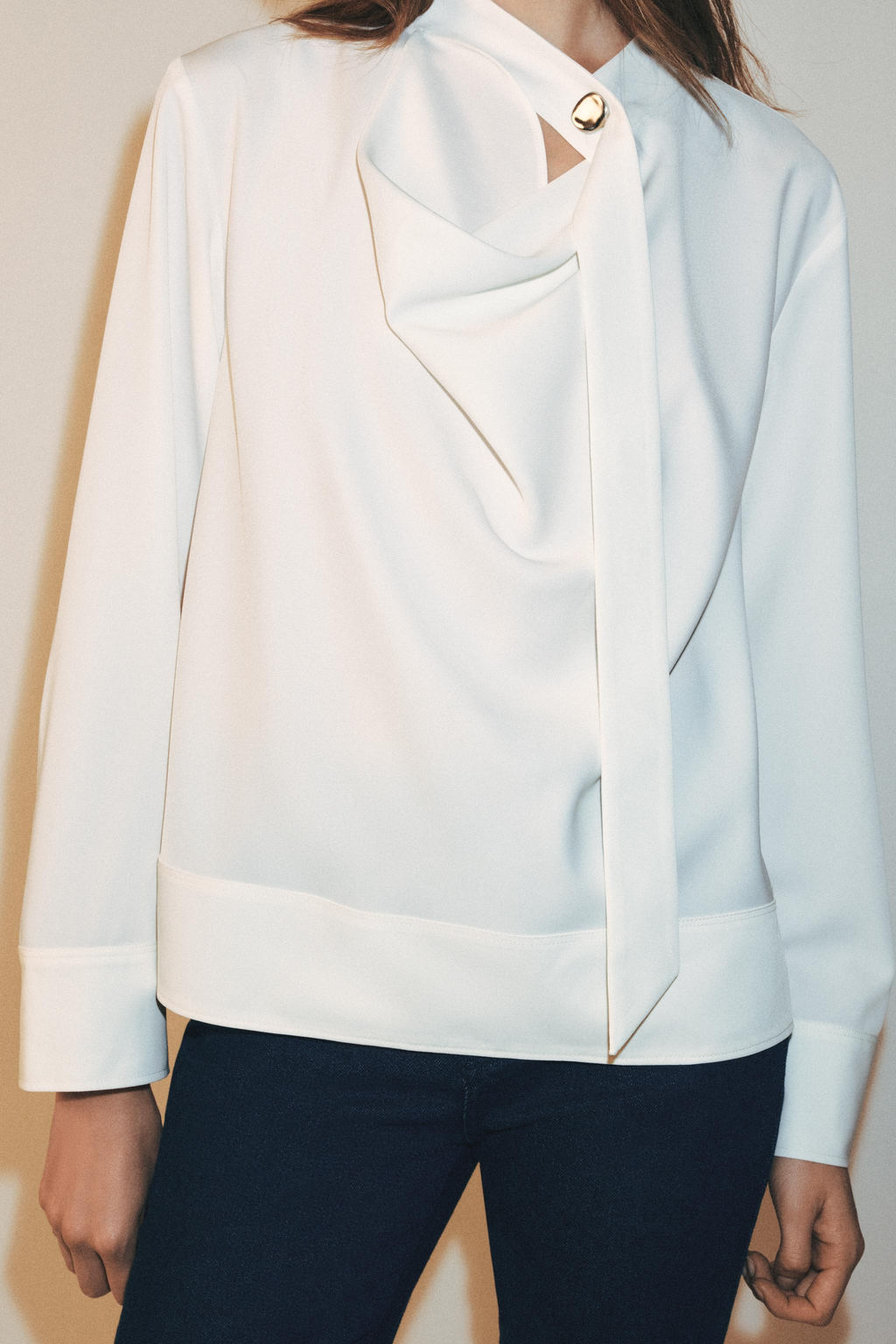 CAMISA CINTA CUELLO / Crudo - Zara фото 2