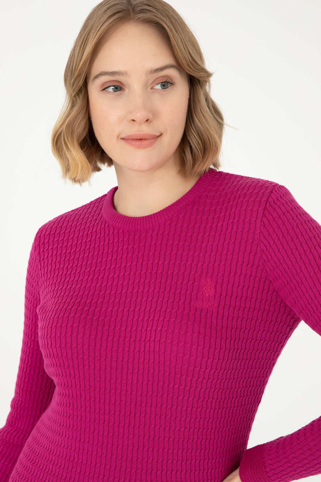 Женский базовый свитер цвета фуксии Неожиданная скидка в корзине - U.s. polo assn фото 2