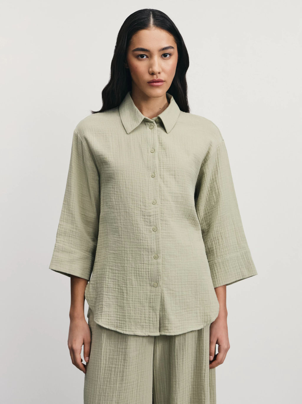 Рубашка из муслина с рукавом 3/4 / Zarina  фото 4