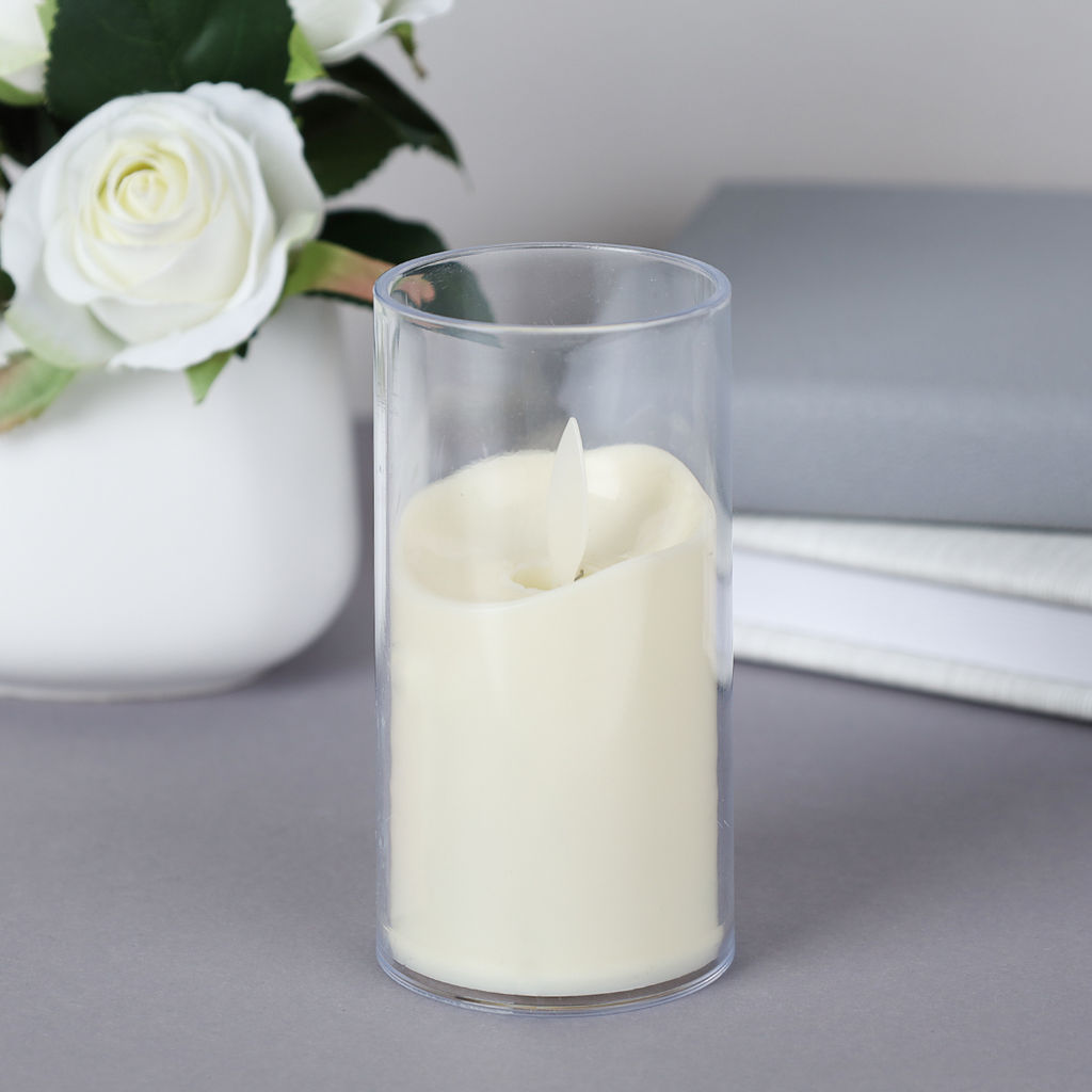 Свеча светодиодная подвижный фитиль в подсвечнике 10 см / VFR-22 /уп 12/360/