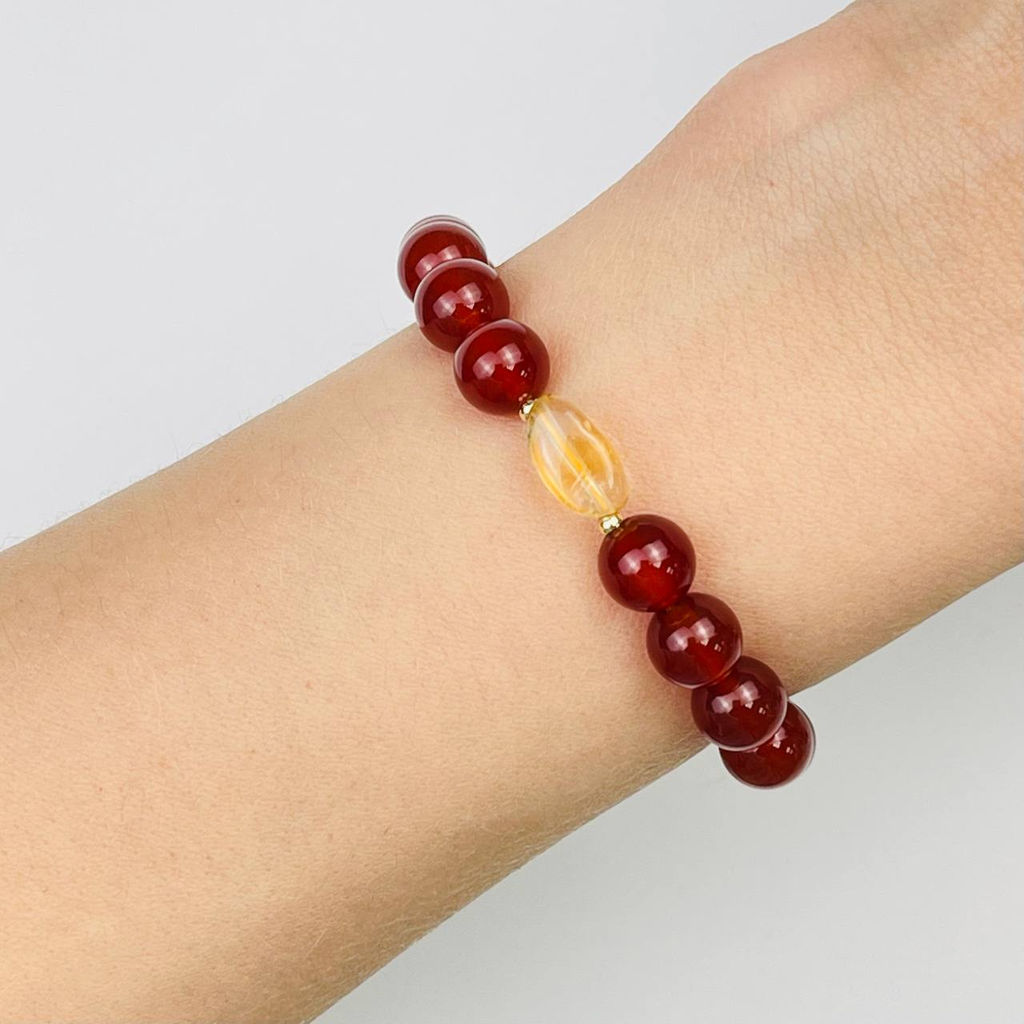 Браслет из Сердолика и Цитрина 17 см