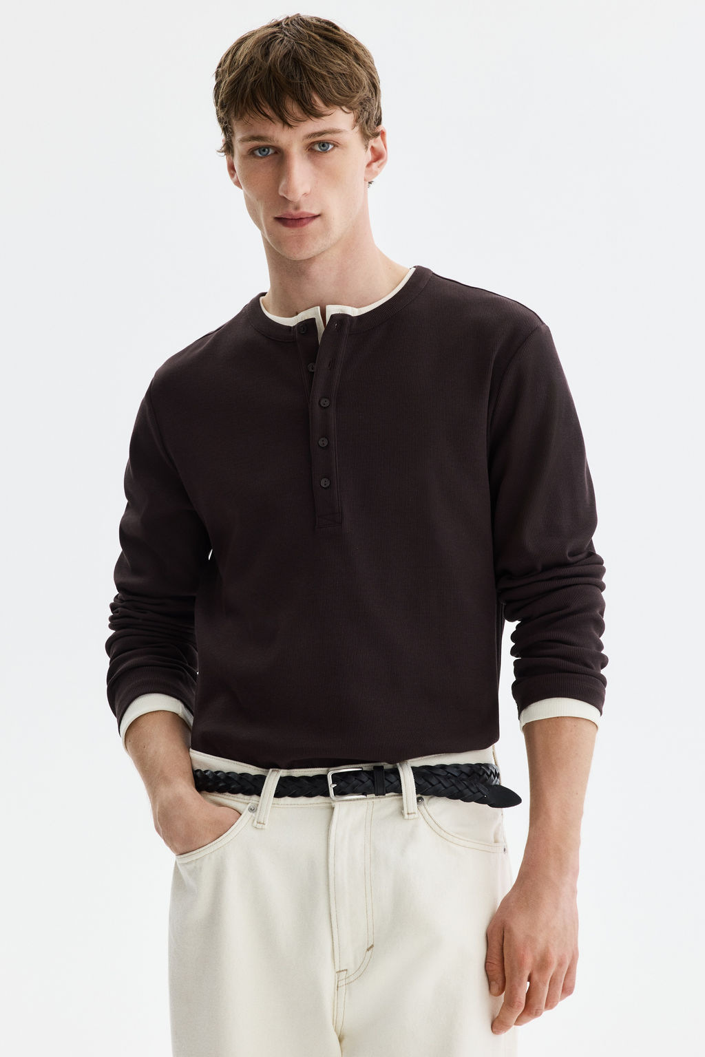 Camiseta de canal? con cuello panadero Slim Fit - H&m фото 4
