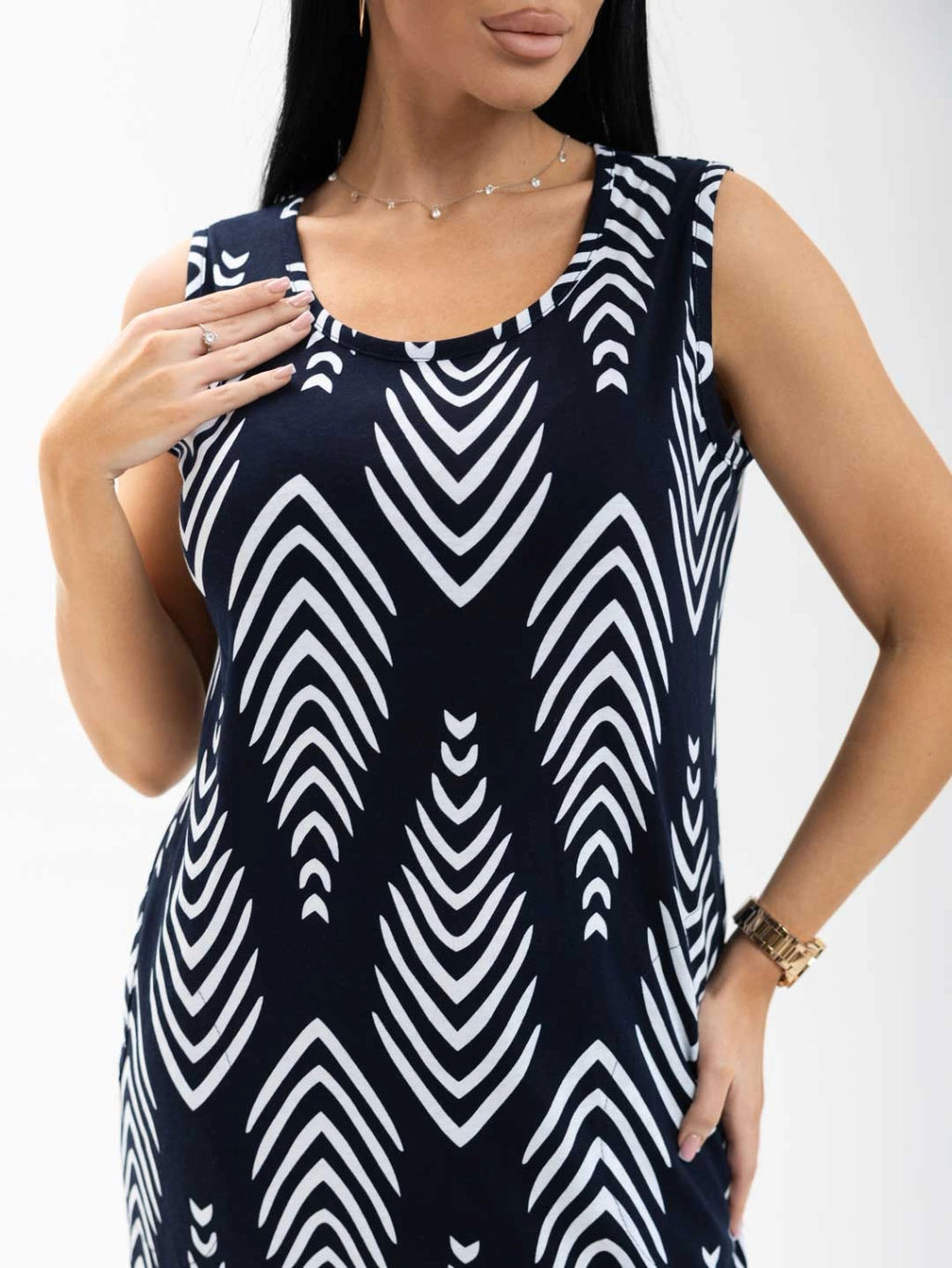 Сарафан женский, цвет синий белый