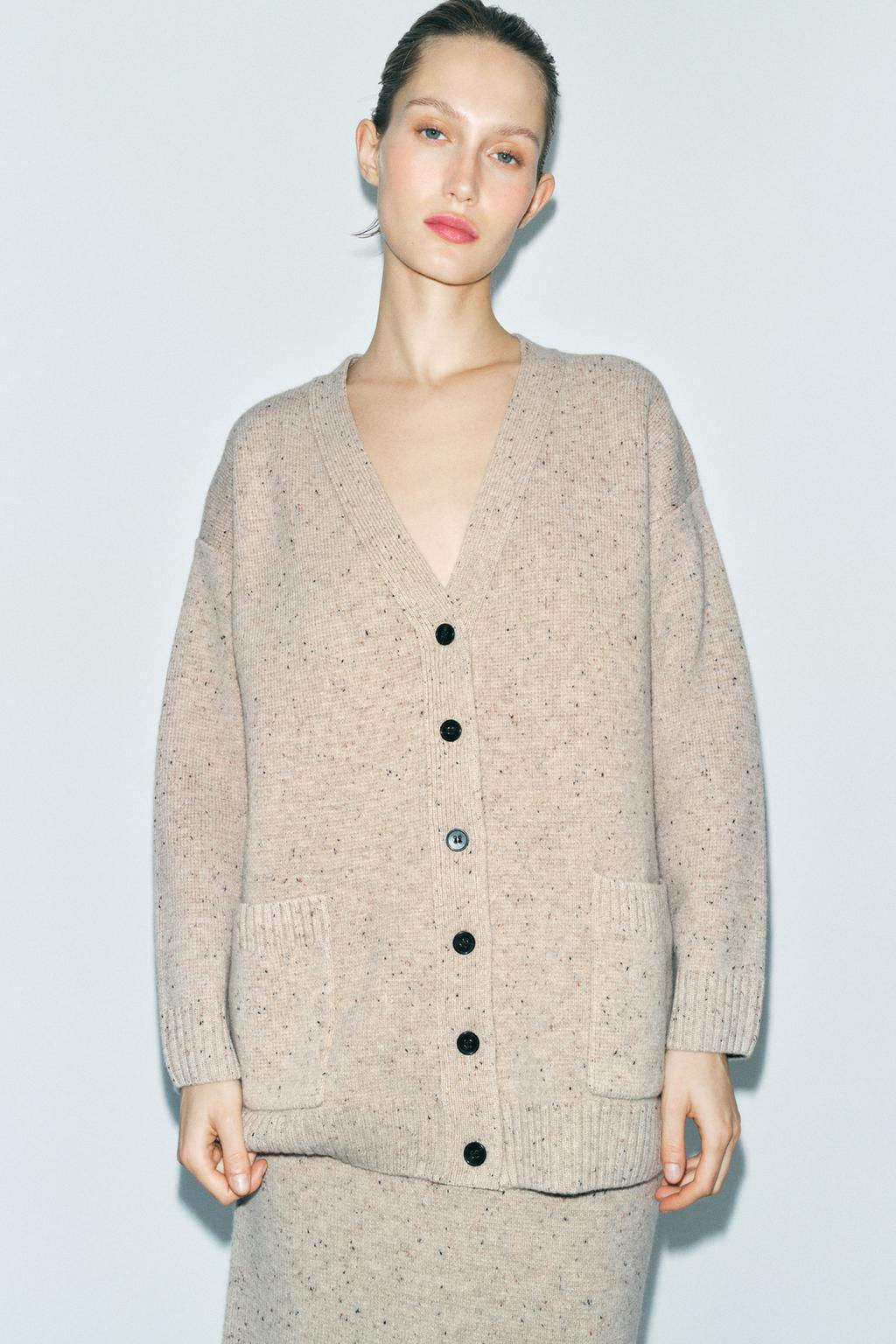 100% WOOL OVERSIZE CARDIGAN - Zara фото 2